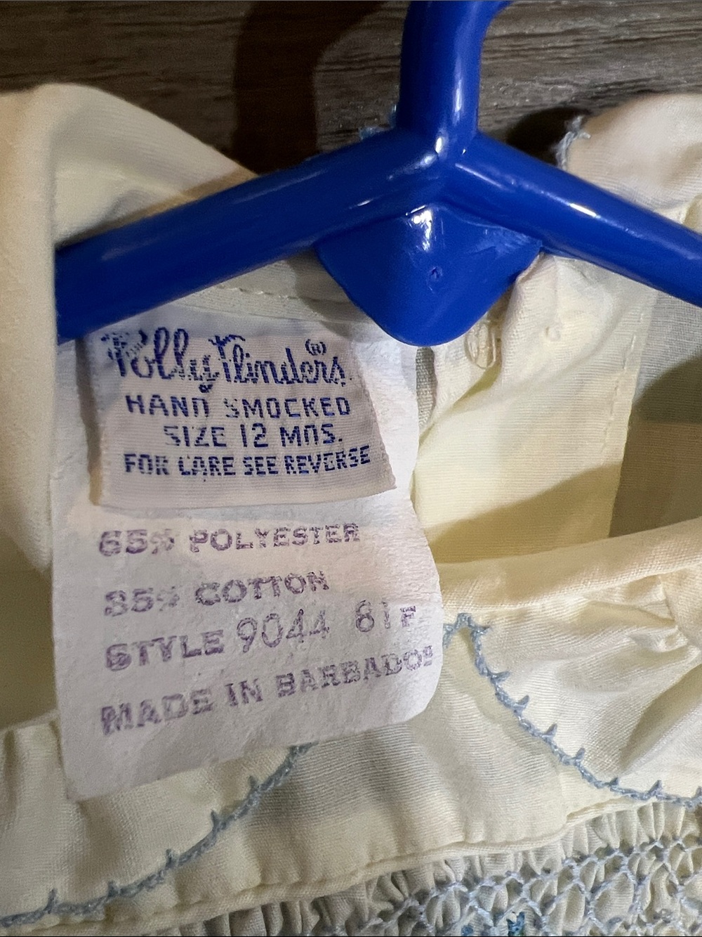 Vintage Polly Finders Smocked dress size 12M - Picture 4 of 5